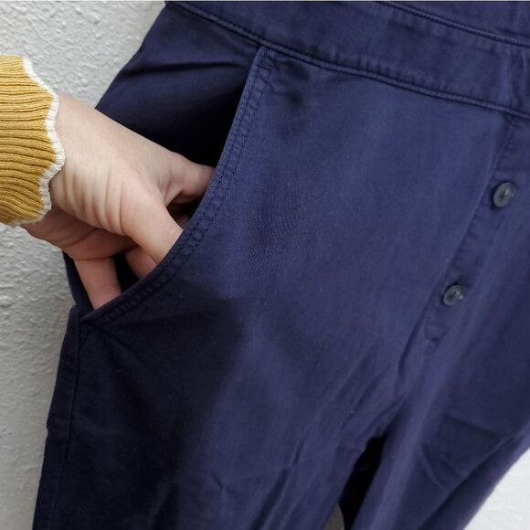 NWT OUTERKNOWN Navy Linen Organic Cotton Blend S.E.A. Long Sleeve Jumpsuit Suit - Picture 11 of 16